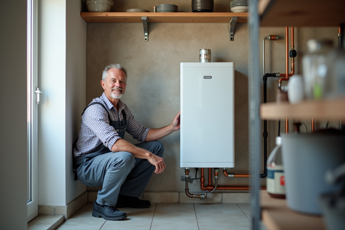 Homme installant un ballon d