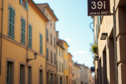 Rues ensoleillees d'AixenProvence avec immeubles pastel
